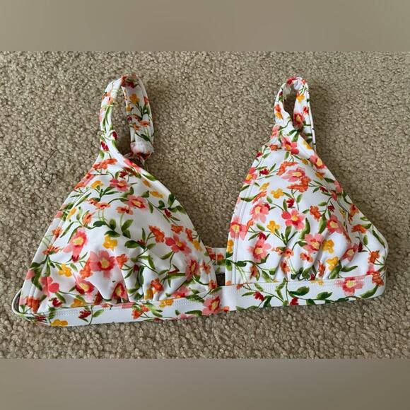 Floral Print Shore Triangle Bikini Top Size S - Picture 1 of 3
